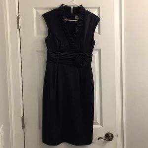 Elegant navy satin dress.  Never worn.
